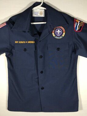 BSA Cub Scouts Youth Small Blue Button Up Short Sleeve Uniform Shirt NWT